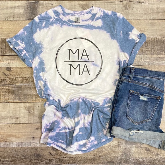 Tops - Mama Short Sleeve Bleach Tee Size Small